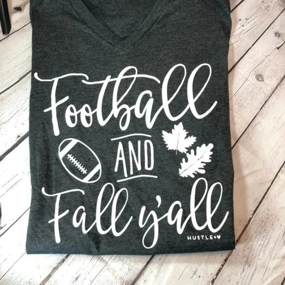 NWT bella canvas Boutique "football & fall y'all" graphic tee layering casual - Picture 2 of 12